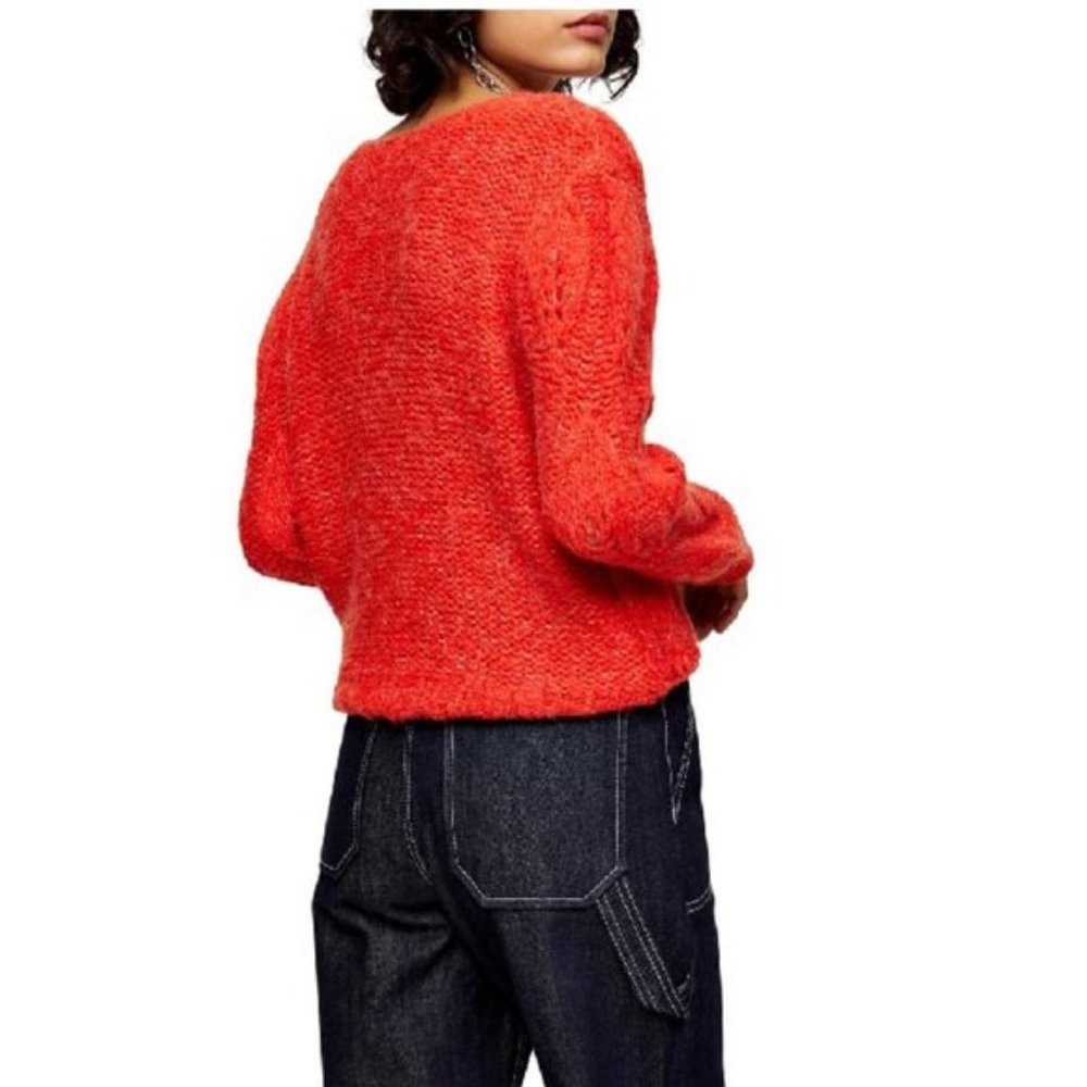 TOPSHOP Women's Petal Pointelle Crewneck Sweater - Picture 2 of 3